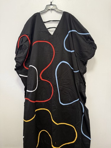Black with stripe maxi kaftan - ,