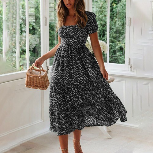Women floral boho midi - floral,