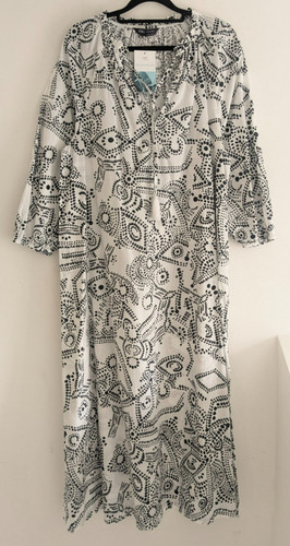 White black print cotton - print,