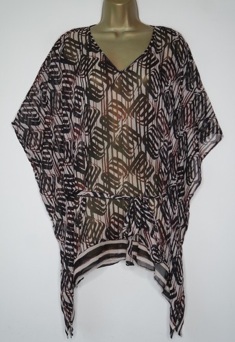 Cream black print kaftan - cream,