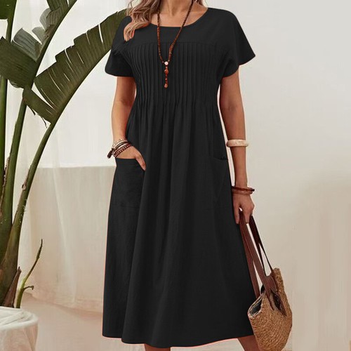 Ladies summer pleated - summer, linen