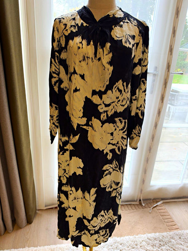 Black white floral - floral, satin